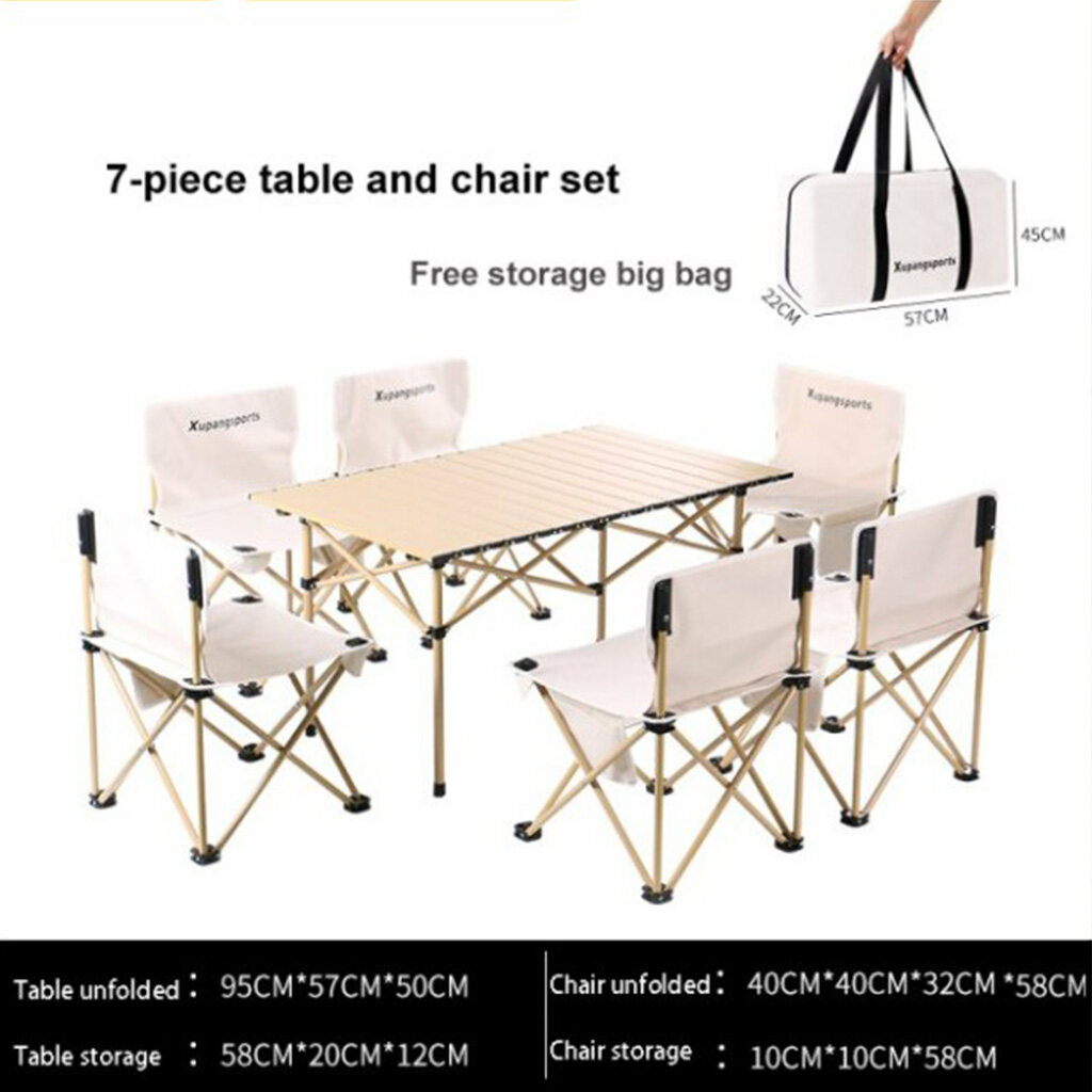 4/6 SEAT FOLDABLE CAMPING TABLE CHAIR SET/ PORTABLE OUTDOOR DESK CHAIR SET/ SET MEJA KERUSI