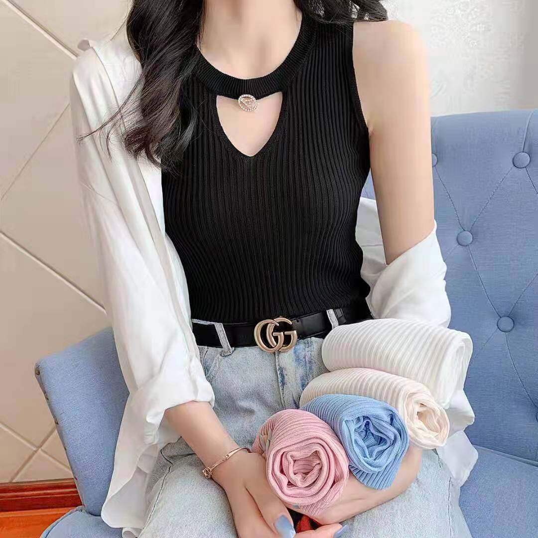 S-3XL Áo Gi Lê Cổ Lọ Không Tay Cỡ Vải Nhung Lông Cho Nữ Áo Gi Lê Mặc Trong Bó Sát Hàn Quốc Phù Hợp Với Mọi Người