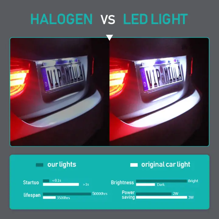 car number plate with light