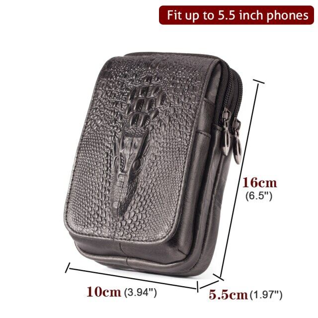Genuine Leather Men's Belt Bag Mobile Phone Pocket Summer Beach Bag Mens Mini Bag Belly Bag Fanny Pack Waist Bag Cowhide Fashion