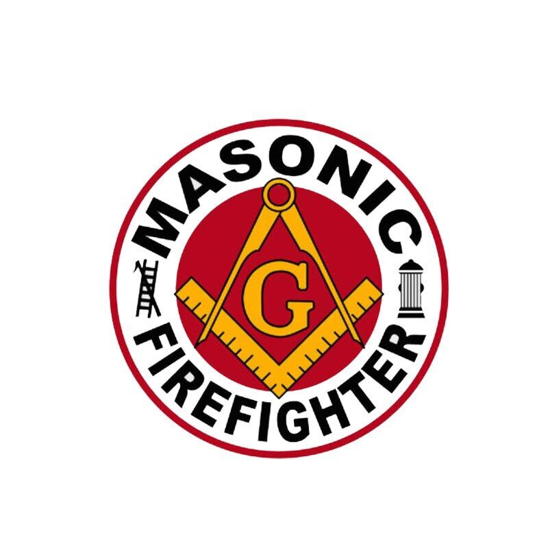 Warning masonic firefighter round decal pvc decal car sticker auto parts 15cm*15cm