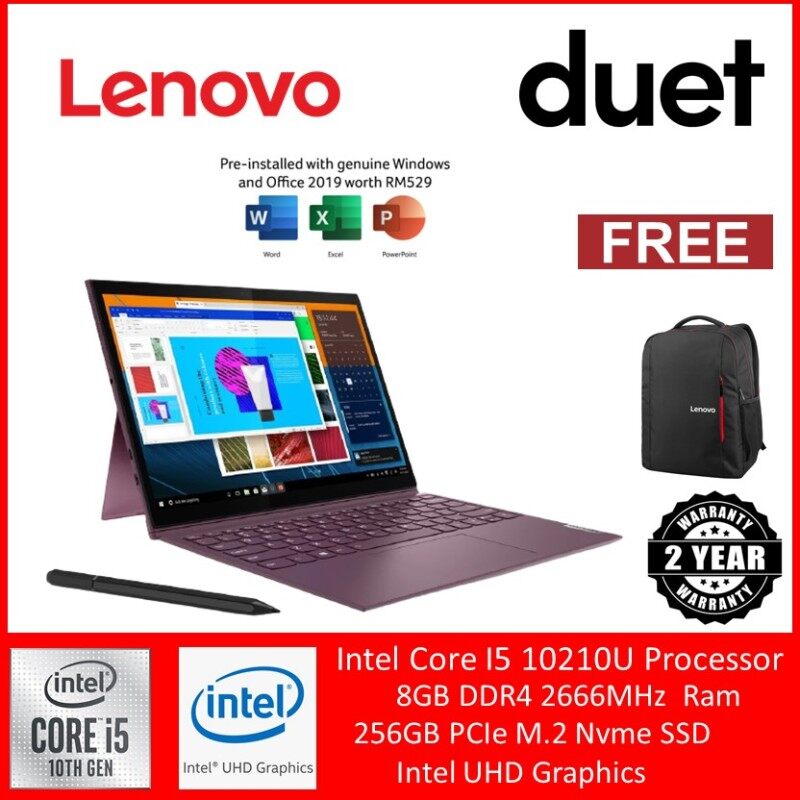 Lenovo Yoga Duet 7 13IML05 82AS0054MJ 13.3 WQHD Touch Laptop Slate Grey ( I5-10210U, 8GB, 256GB SSD, Intel, W10 ) Malaysia