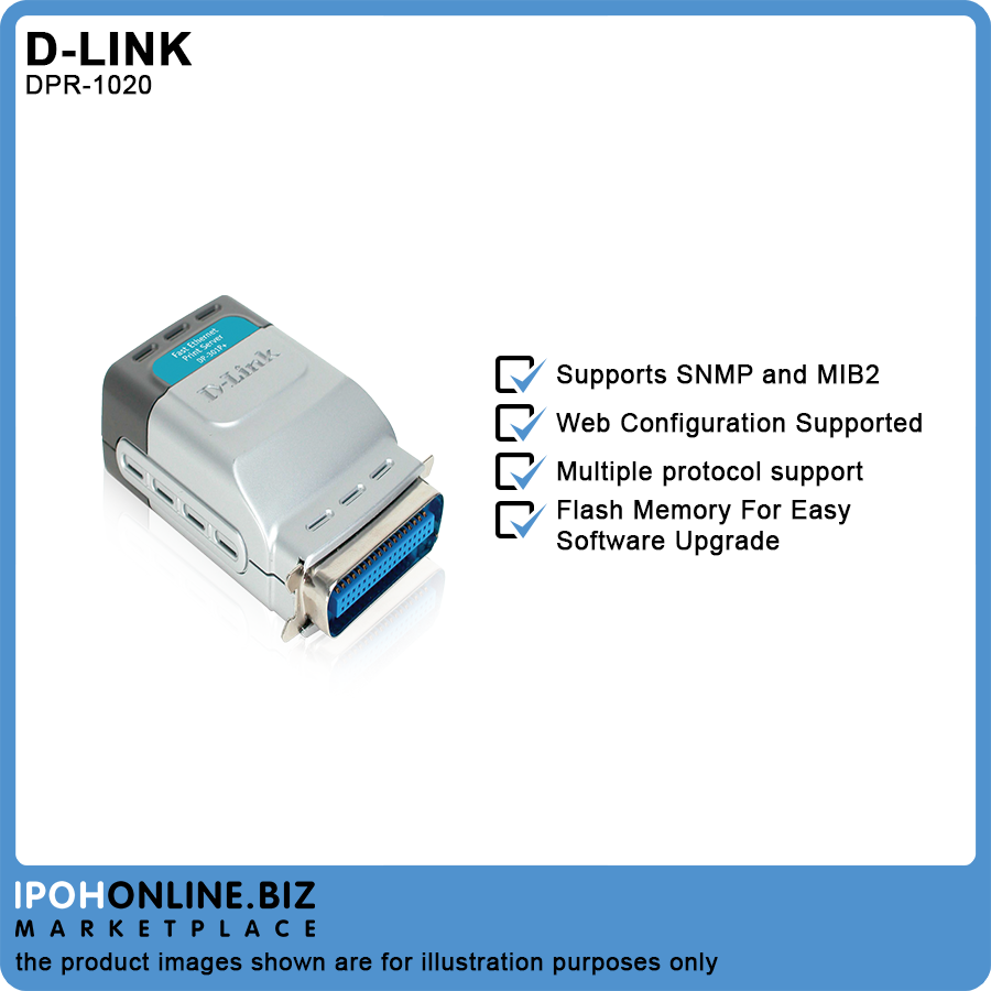 DLink DP301P+ 10/100Mbps Parallel Port Print Server Lazada