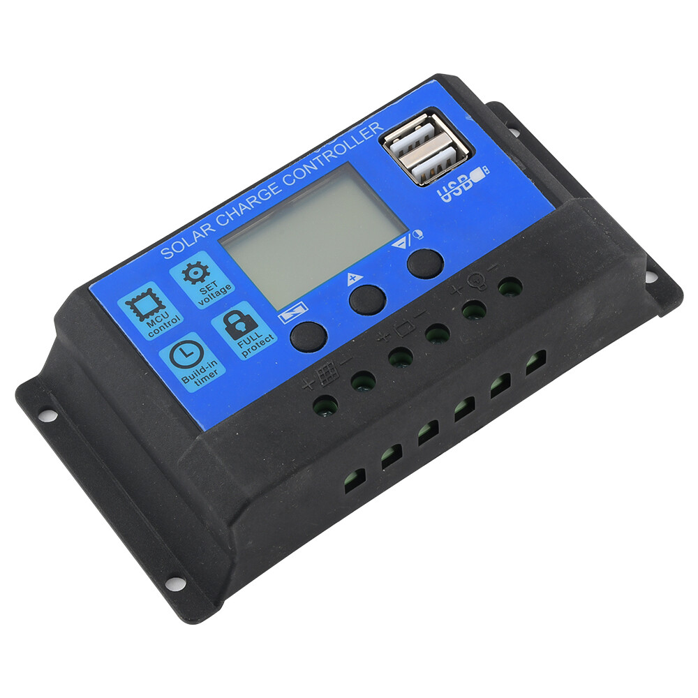 【READY】Aideepen Bộ Điều Chỉnh Sạc Pin Năng Lượng Mặt Trời 12V/24V 30A/20A/10A Bộ Điều Khiển Bảng Điều Khiển Năng Lượng Mặt Trời Màn Hình LCD Với Đầu Ra USB Kép Quản Lý Sạc PWM 3 Pha Hoàn Chỉnh