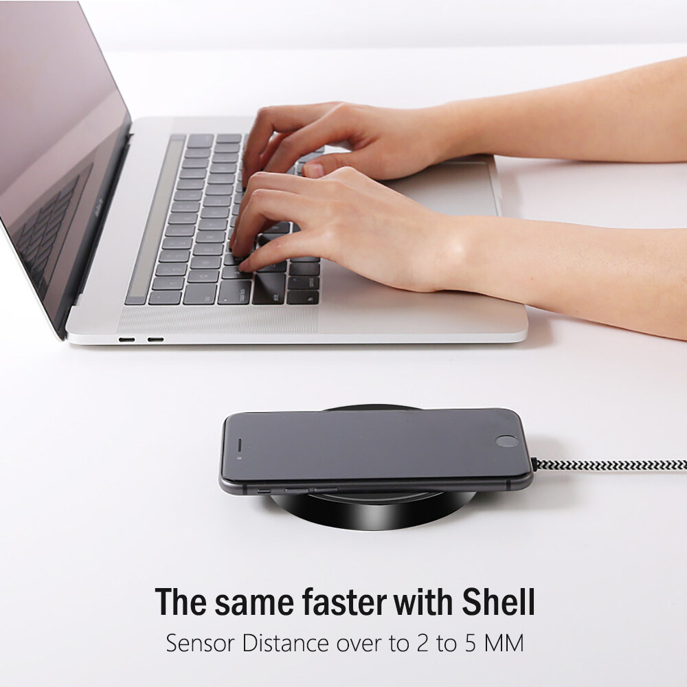 KEBETEME 5W/10W Fast Wireless Charger Qi Quick Charging Pad