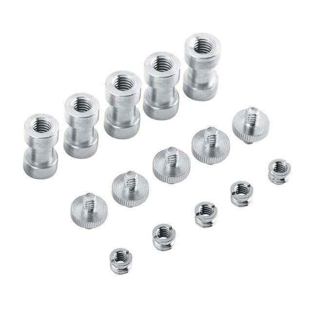 Bộ Chuyển Đổi 15 Cái/20 Cái Đầu Cái 1/4 Inch Sang 3/8 Inch, Threaded Adapter Vít Phụ Kiện Photo Studio Kit Đối Với Ánh Sáng Đứng Đèn Flash