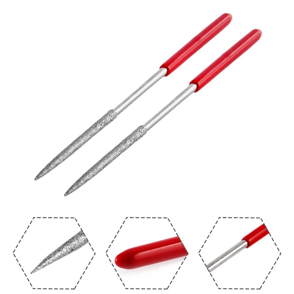2pcs 3x140mm Round Diamond Needle File for Art Craft for Mechanics Electronics
