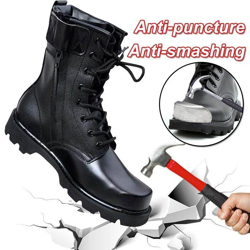 Bốt quân đội nam ngoại cỡ 2019 bốt chiến thuật buộc dây màu trơn bốt da nam cổ cao cỡ 39-46