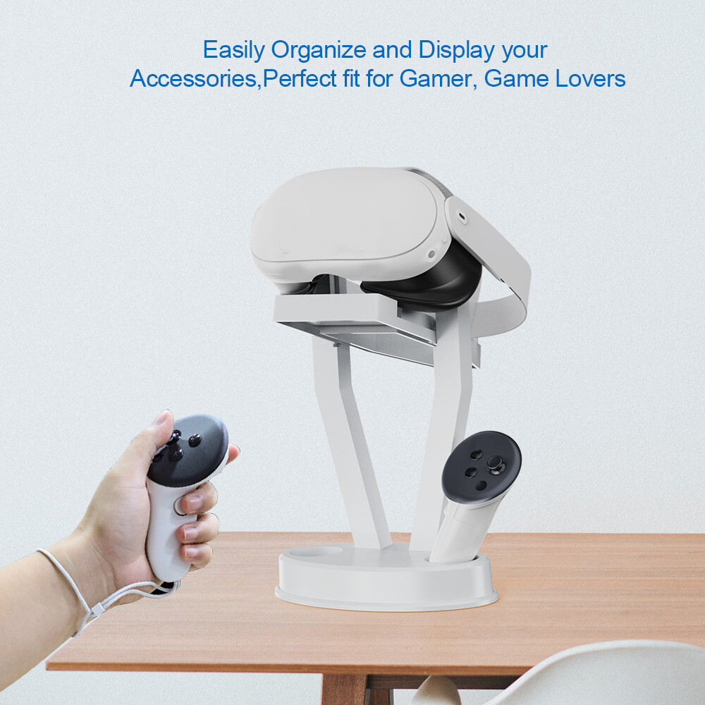 Stand Holder for Meta Quest 3 VR Headset & Controller Display Bracket VR Glasses Rack Holder Stable Release Button Organizer
