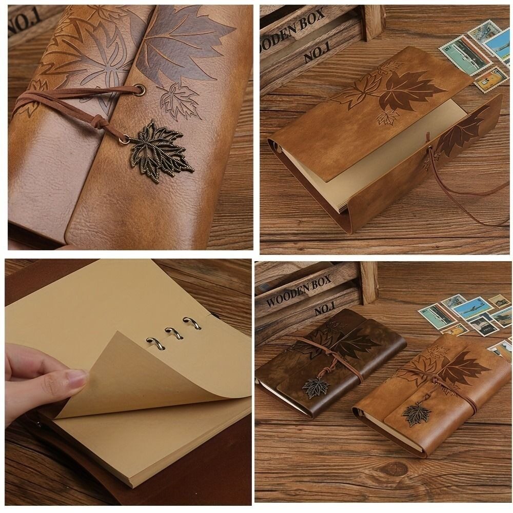 MMLUCK Personalized Gift Best Selling Replaceable Blank Paper Classic Retro Style Vintage Notebook Rope Tying Notebook Leather Diary Book Notepad Sketchbook