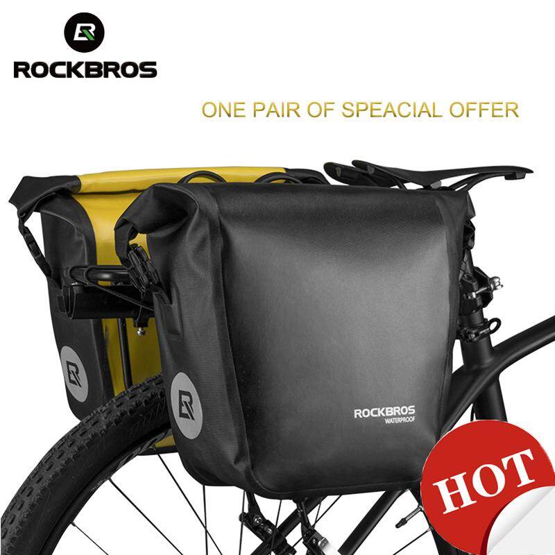 ROCKBROS Waterproof Bicycle Bag 10-18L Portable Bicycle Bag Pannier Seat Tail Rear Rack Trunk Bag Cycling MTB Bike(It's 1 piece bag , not 1 pair.)