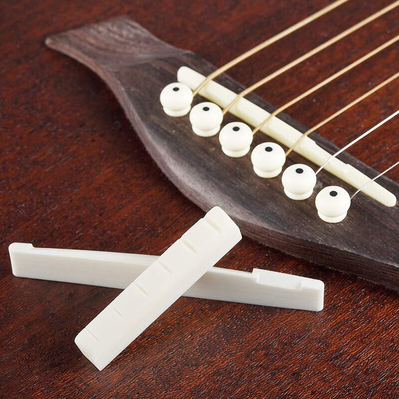 Pnate String Guitar Bone Guitar Bridge Pins Saddle Nut Ivory Acoustic Guitar Bridge