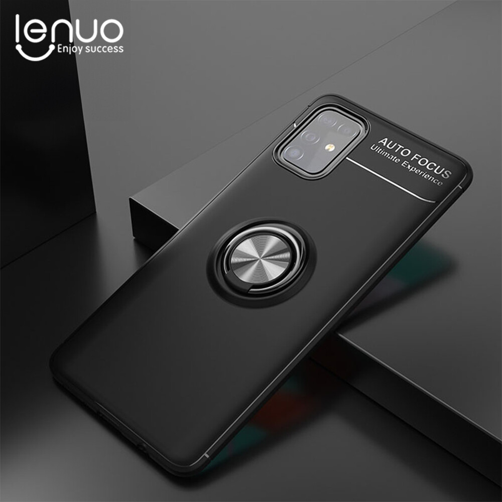 Lenuo Ring Stand Case for Samsung Galaxy A51 Finger Ring Holder Casing Mix Color Bracket All-in-one Back Cover Case