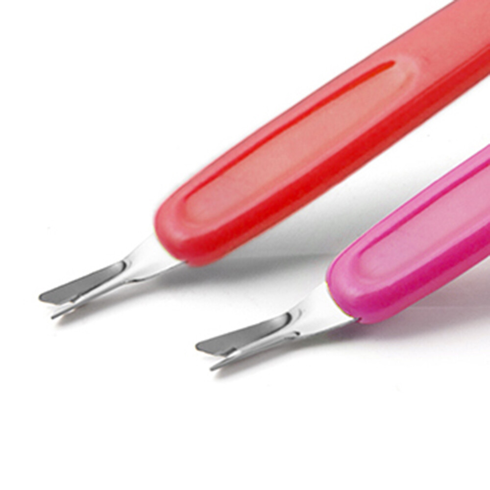 【Random Color】3Pcs Professional Nail Art Manicure Tool Exfoliating Fork Skin Peeling Peeling Fork For Nail Salon