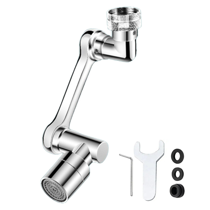 LargeAngle Rotating Robotic Arm Water Nozzle Faucet Adaptor Universal
