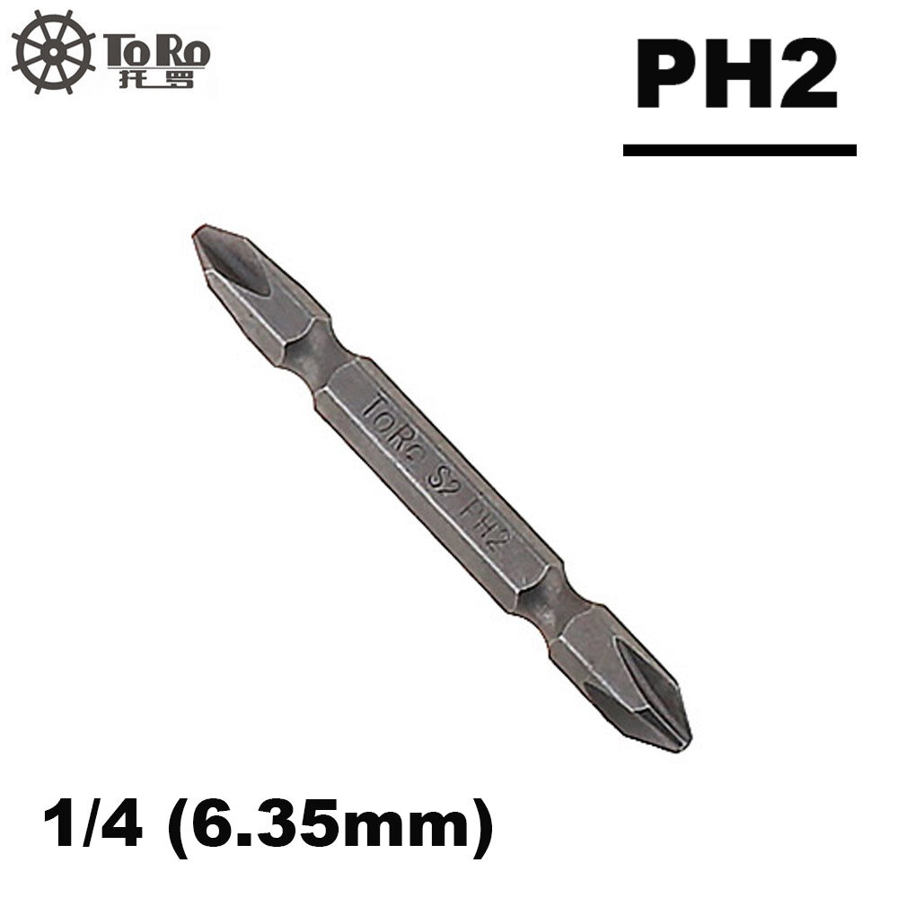 Double Head Cross Screwdriver Bit 1/4 PH2 Cross Head with Magnetic for Electric Screwdriver Pneumatic Tools