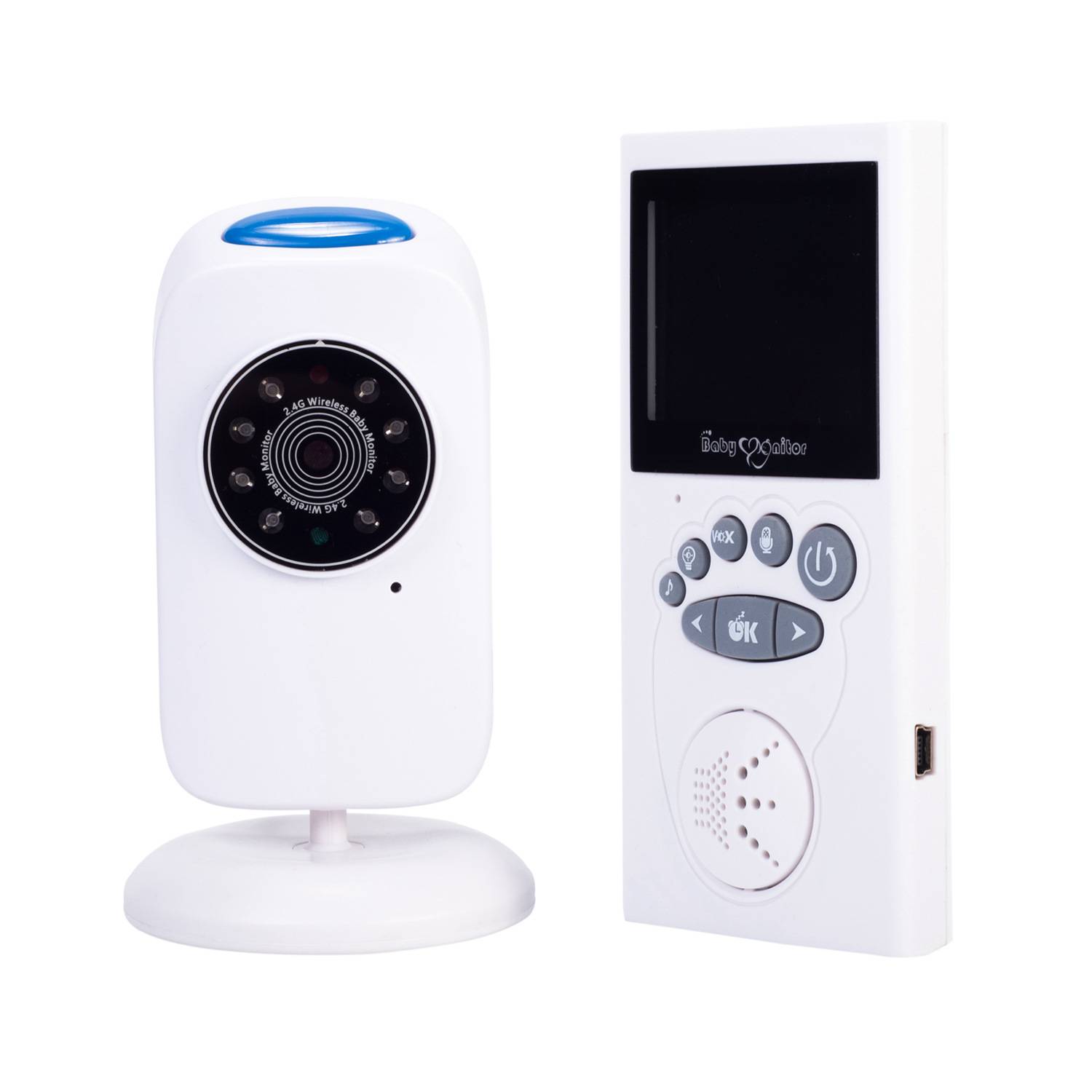 Gb101 không dây LCD âm thanh thiết bị giám sát trẻ qua video đài phát thanh Nanny âm nhạc intercom IR 24h xách tay bé Máy Ảnh Bộ đàm giữ trẻ