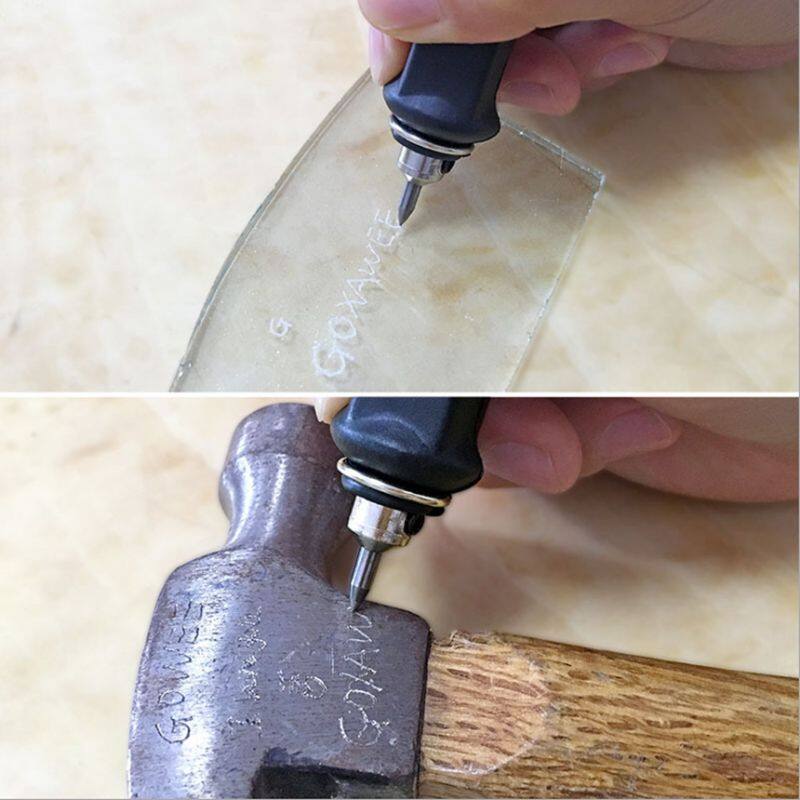 220V Electric Engraving Carving Pen Plotter Machine Chisel Tips on Metal Wood Glass Plastic Ceramic