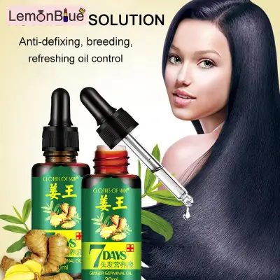 [RAYA SALE] LemonBlue 30ml Hair Loss Treatment Ginger Hair Care Growth Essence Oil for Men Women