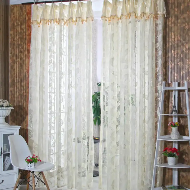 New Arrival Romantic Door Window Sheer Curtain Drape Panel Leaf