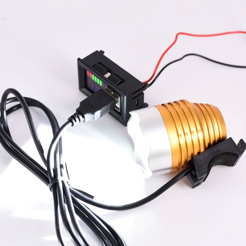 Blue LED Digital Display Voltmeter Mini Voltage Meter Volt Tester Panel For DC 12V Motorcycles Vehicles USB 5V2A output
