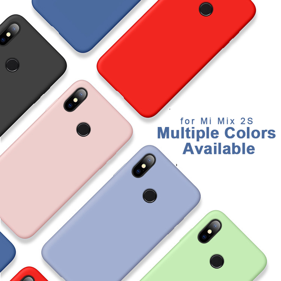 MiX 4 3 2S Case for Xiaomi Mi MiX 2S Original Liquid Silicone Case Rubber Microfiber Cloth Lining Cushion Phone Capa for Mi MiX 2 casing