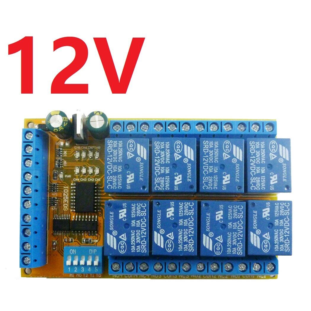 diymore Mô Đun Rơ Le Trễ 8 Kênh DC 5V 12V 24V, Tự-Khóa Ổn Định Kép Latch, Chốt Chốt, Dầu Xả Điện