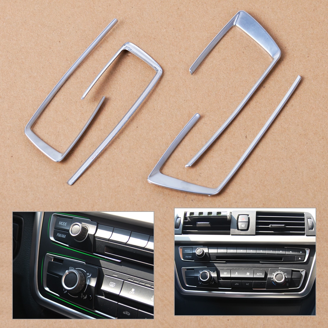 1 set chrome dashboard console cover trim interior car stylings for bmw 3 4 series f30 f32 f34 320 420 2013 2014 2015