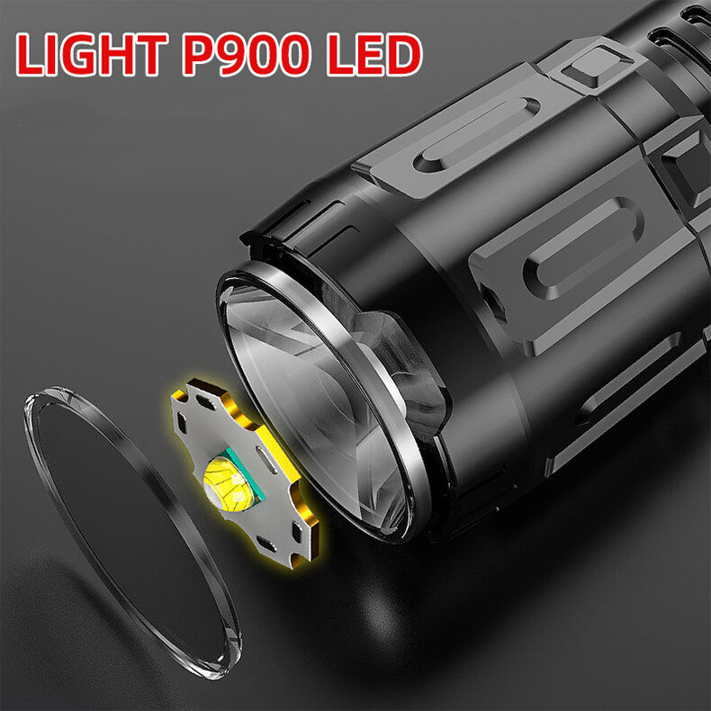 Đèn Pin LED Sạc USB Đèn Mạnh Đèn Làm Việc Đèn Pin Chiến Thuật COB Cầm Tay Chống Nước 3 Chế Độ Đèn Lồng Cắm Trại Có Thể Thu Phóng