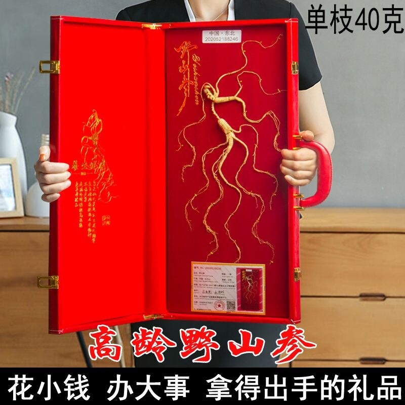 Changbai Mountain wild ginseng gift box first-class senior forest ginseng dry ginseng gift must-have high-end ginseng origin direct hair