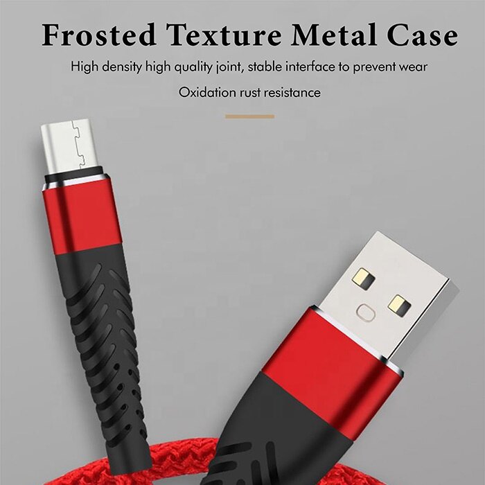【100CM】Rtuyery 2.4A Fast High Charging Sync Charger Android Cable Micro Usb / Type C / Lightning IOS Nylon Braided USB Fast Charging Cable Usb Cable