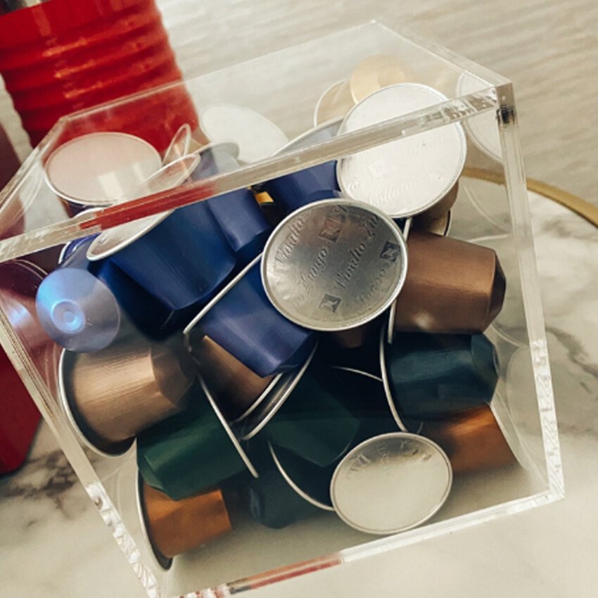 Coffee Capsule Holder Tea Bag Sorting Bag Transparent Acrylic Coffee Capsule Storage Box Suitable For Nespresso Capsules
