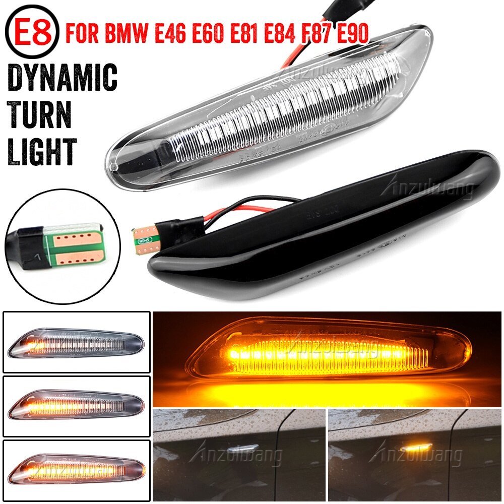 ZR For For BMW E46 E36 E60 E61 E90 E92 E93 X1 E84 X3 Led Dynamic Turn Signal Light Side Fender Marker Sequential Blinker Lamp