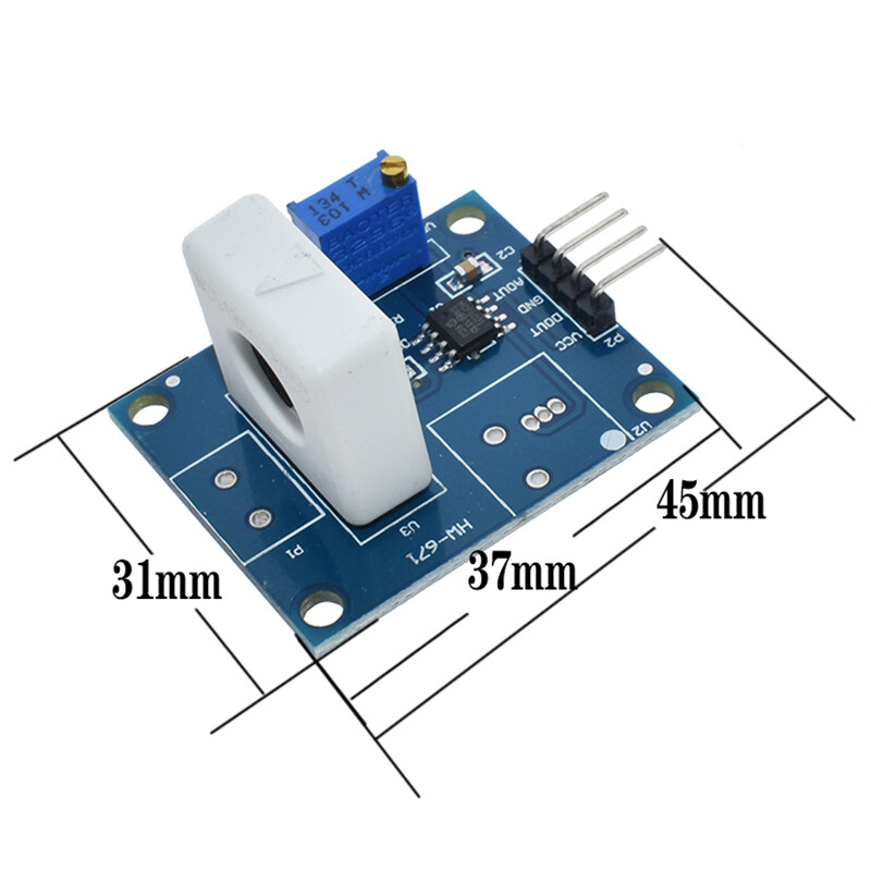 Mô-đun Cảm Biến Phát Hiện Dòng Điện Hall DC 5V WCS1800 Chính Xác 35A Với Đèn Tín Hiệu Quá Dòng