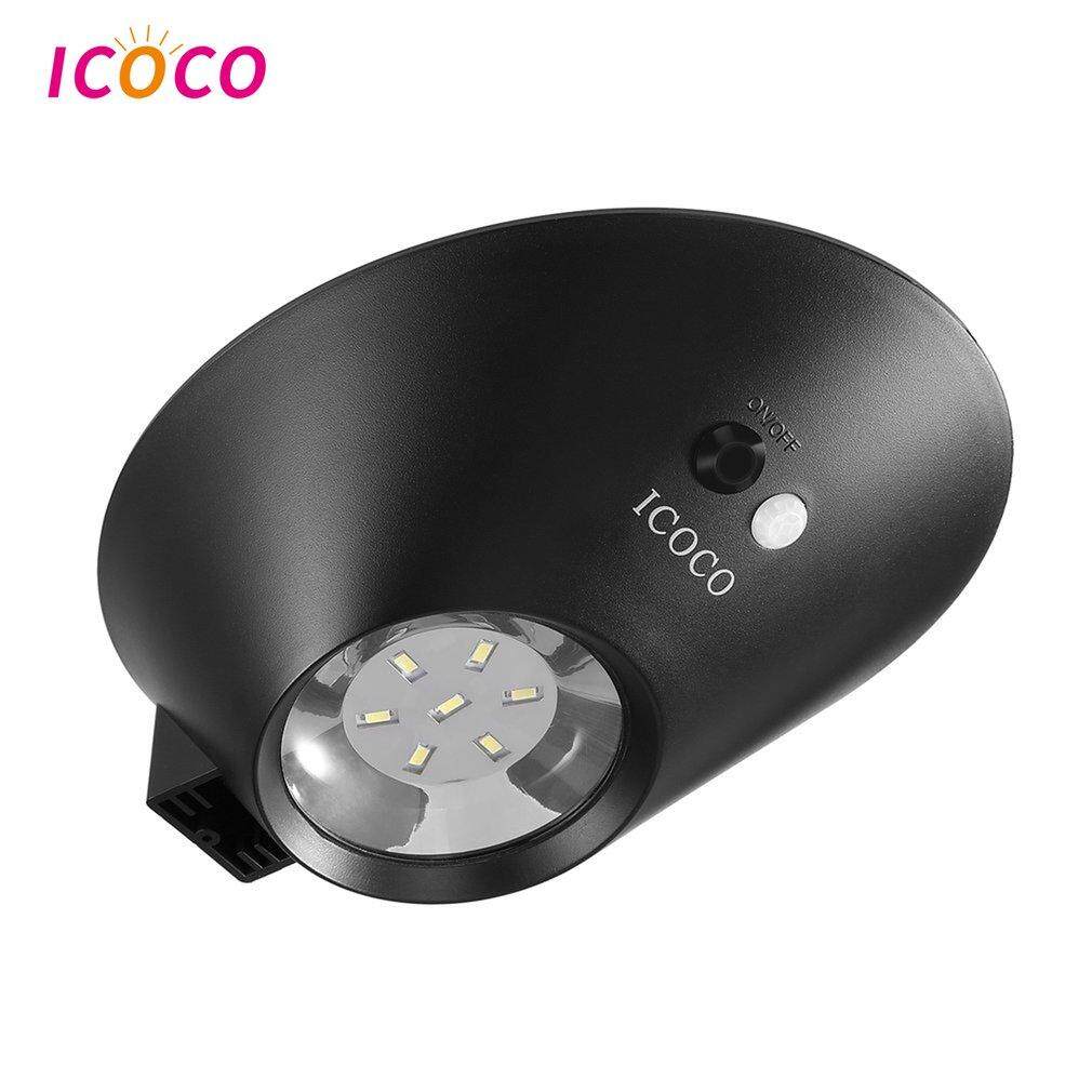 ICOCO 2 W 7 ĐÈN LED Năng Lượng Mặt Trời Cơ Thể Con Người Cảm Biến Vườn Dán Tường Trang Trí Nhà Cửa Ngoài Trời Chống Nước Chiếu Sáng Đèn Năng Lượng Mặt Trời