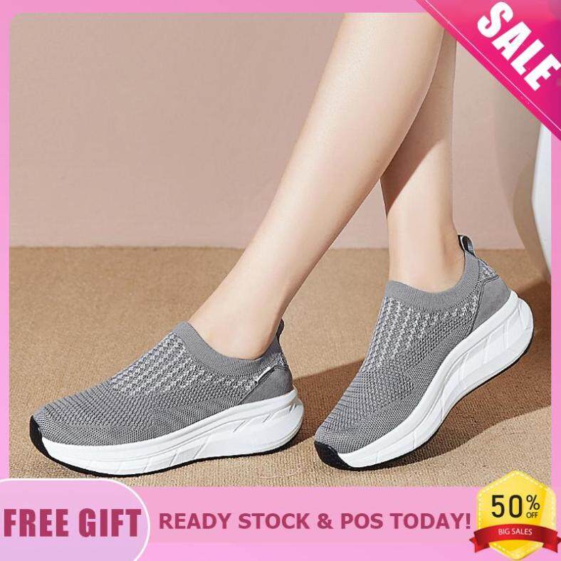 Cá Tuyết Dành Cho Nữ Đen Giày Đế Bằng Phẳng Đan Tất Hàn Quốc Nữ Mới Slip On Thoáng Khí Cho Thuyền Giày giá rẻ
