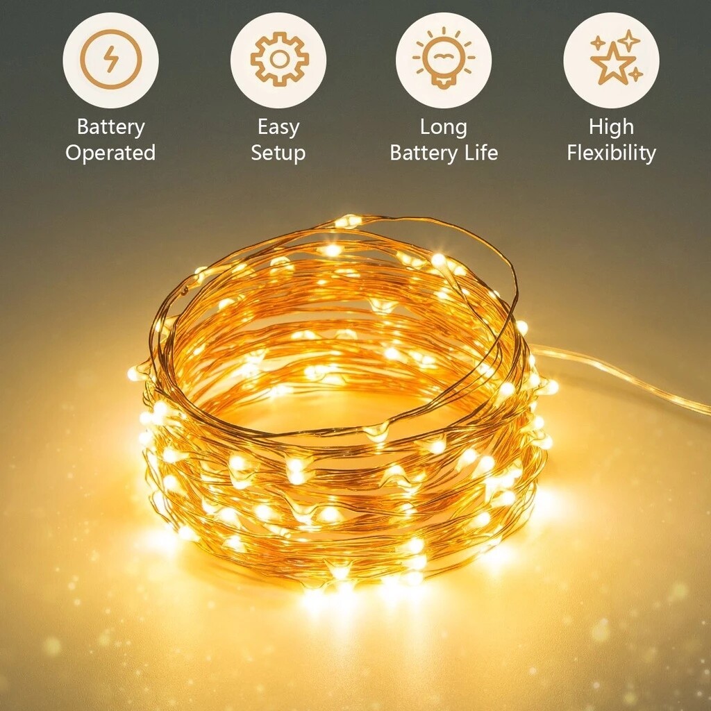 3M 30LED chiếu sáng dây dây đồng dây USB/Thùng ắc quy đèn Cổ Tích Hộp Quà Tặng bó hoa đầy màu sắc đèn trang trí Giáng sinh