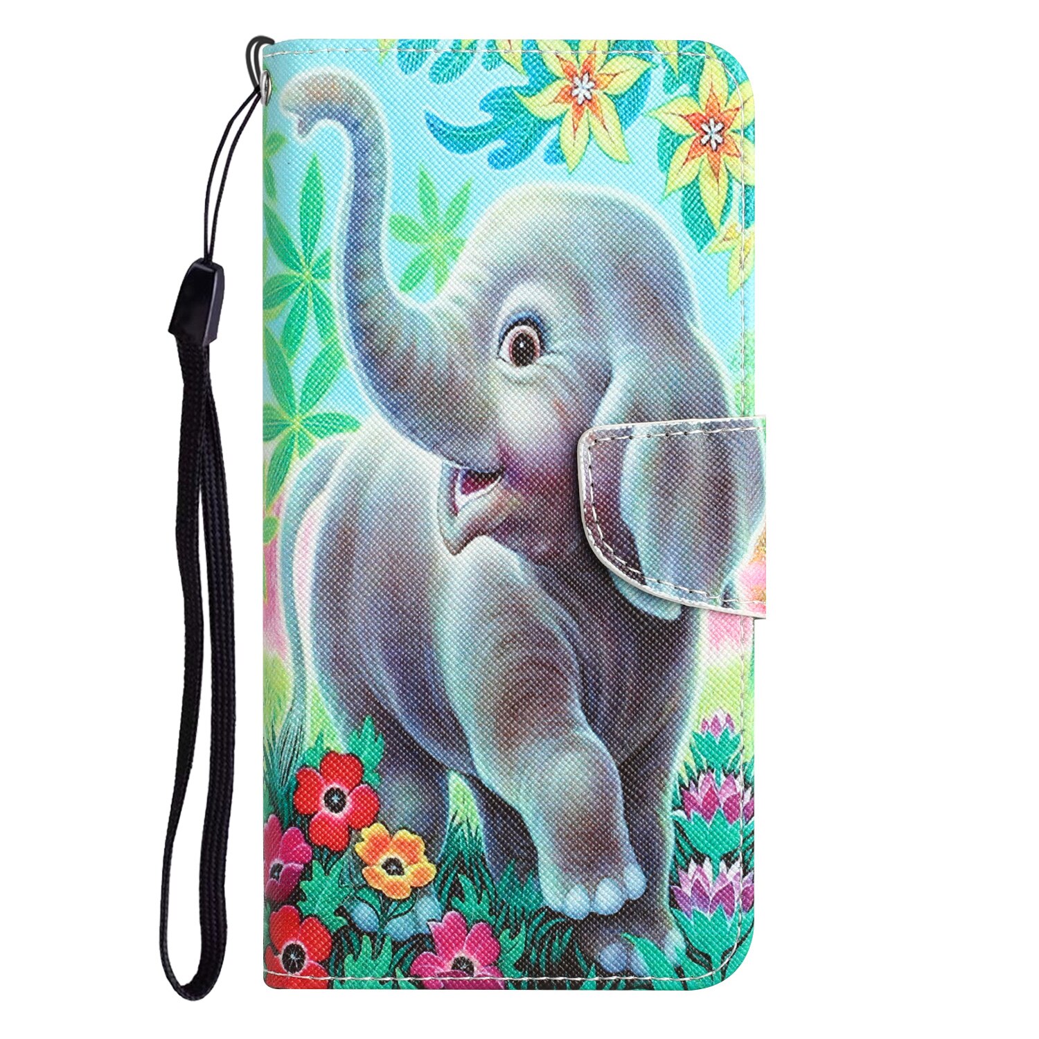 For iPhone 14 Pro Max Case Leather Elephant Painted Flip Phone Case on For Coque iPhone 14 Pro Max 14 Plus 14ProMax Wallet Cover