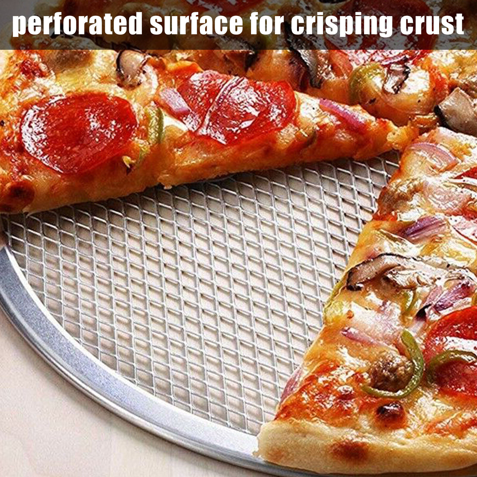 Khay Nướng Bánh Pizza Bằng Nhôm 6-17 Inch, Dụng Cụ Làm Bánh Nướng Bánh Ngọt Chống Dính Có Lưới