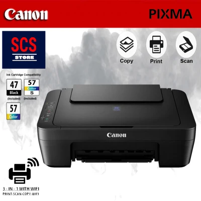 CANON PIXMA E470 All-In-One Inkjet Color Printer (Print, Scan, Copy, WiFi)
