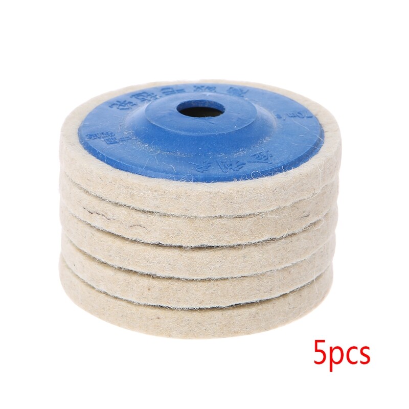 5 Cái 4 ''Vòng Đánh Bóng Bánh Xe Nỉ Len Đánh Bóng Pad Buffer Disc Công Cụ