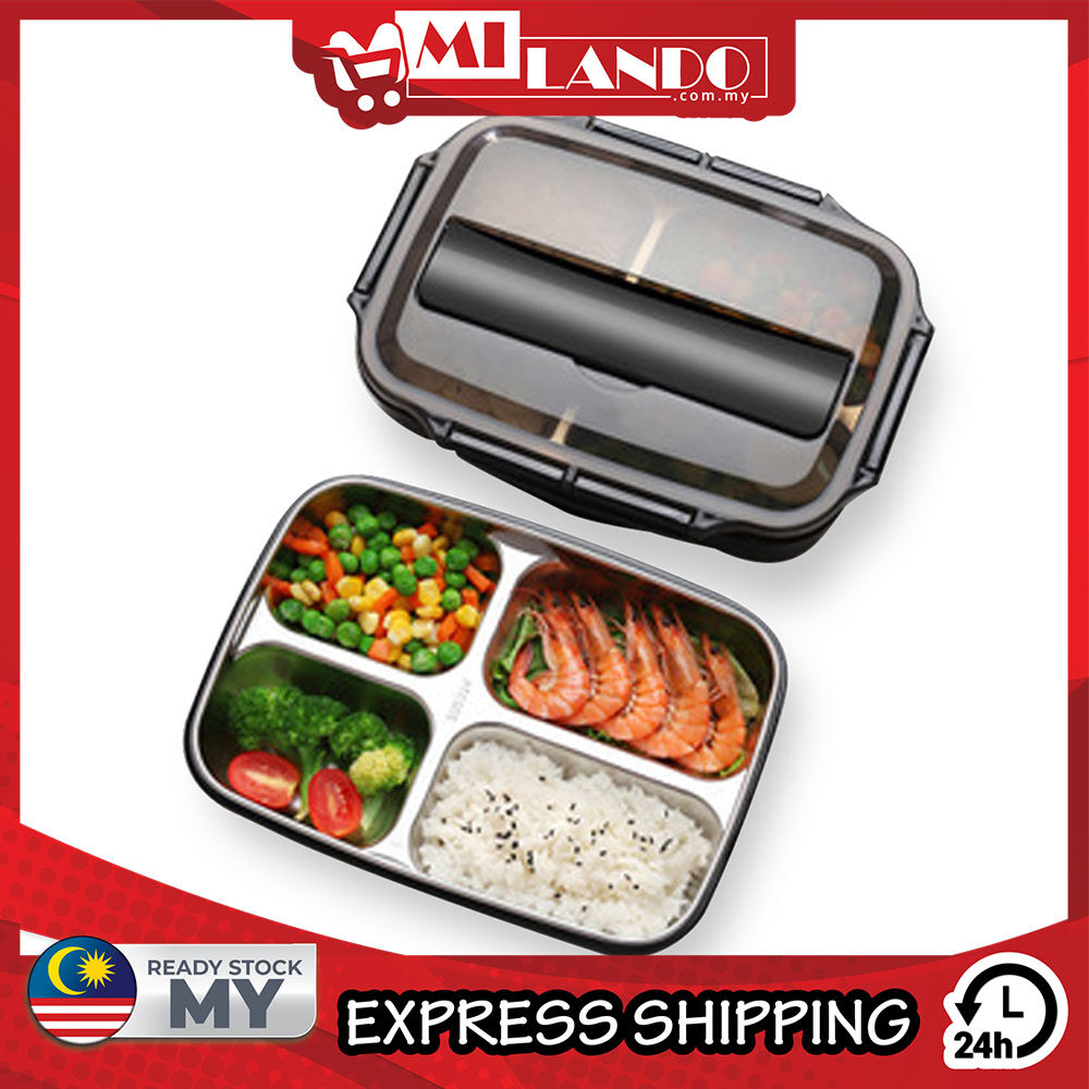 (1000ml) MILANDO Stainless Steel Lunch Box Picnic Bento Food Storage