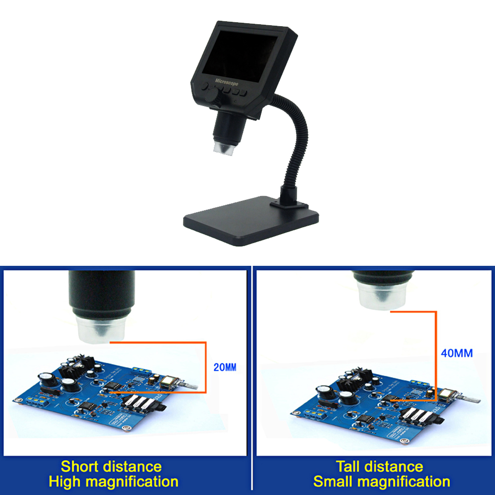 KKmoon G600 Portable LCD Digital Microscope with High Brightness 8 LEDs and Built-in Lithium B-attery