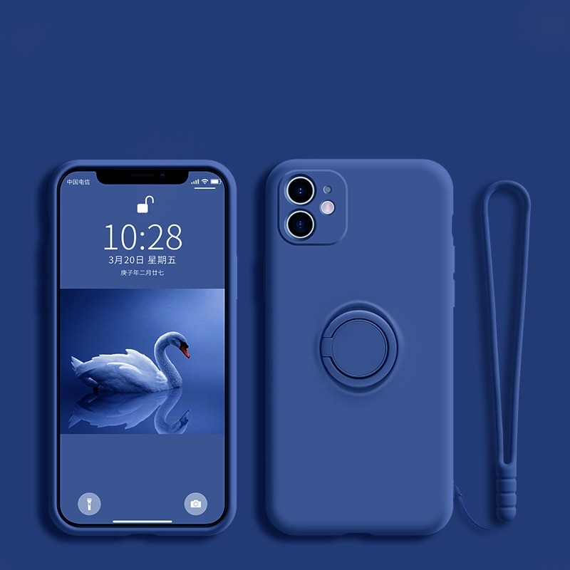 Skin Friendly Liquid Silicone Metal Rotate Stand Protective Case for IPhone 15 Pro Max 14 Plus 13 Pro Max Camera Lens Shockproof Cover