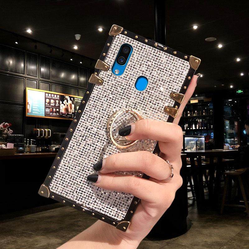 For Samsung A20 Samsung A30 Case Cover Korean Square Rivet Glitter Ring Stand Fashion Girly Case For Samsung Galaxy A20 Samsung Galaxy A30 Phone Case Lazada