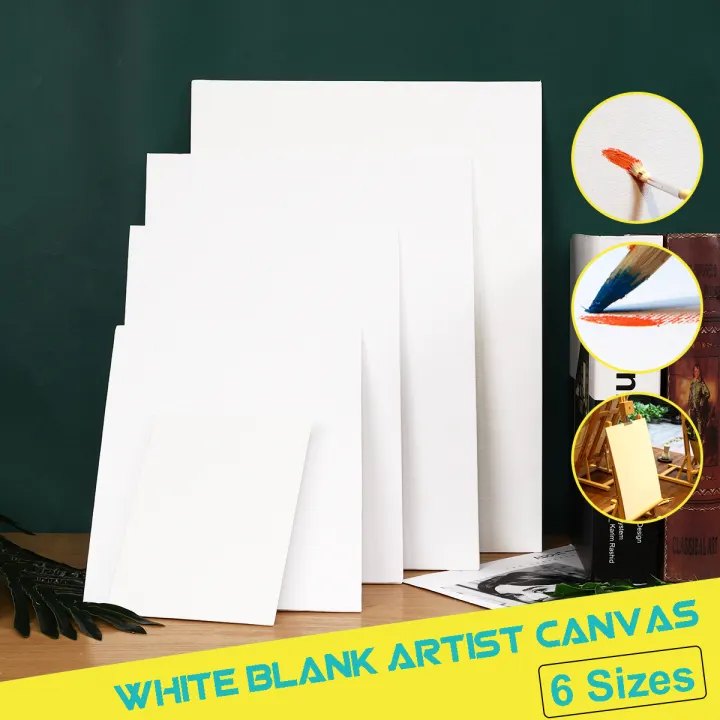 Multiple Sizes White Blank Square Artist Canvas For Oil Painting Acrylic Cotton Lazada Ph