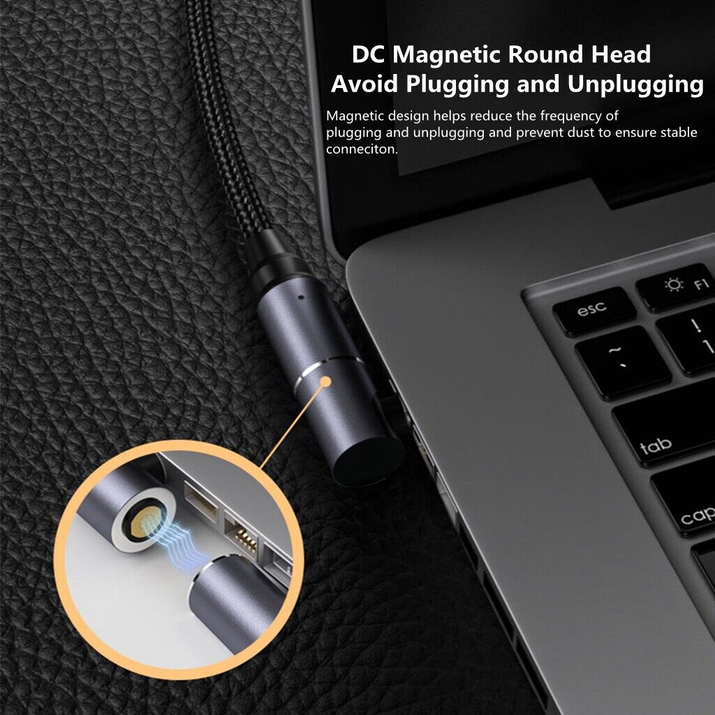 Đầu Nối Phích Cắm Từ Tính 100W Bộ Chuyển Đổi Cáp USB C Sang Type C Bộ Chuyển Đổi Nam Châm USB Type C Sạc Nhanh Cho Máy Tính Xách Tay As-Us Hp Le-novo