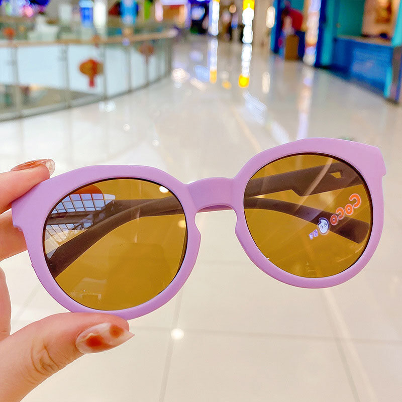 Summer Baby Vintage Sunglasses for Boys Girls Outdoor Sun Protection Eyeglasses Lovely Cartoon Children Sun Glasses