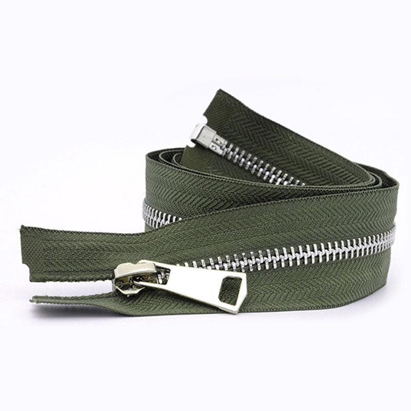 Fzbm 1PC Heavy Duty Open Ended Long Zip Fastener Metal Zipper 85cm DIY Sewing Single Slider Jacket Garment Accessories Gold Silver