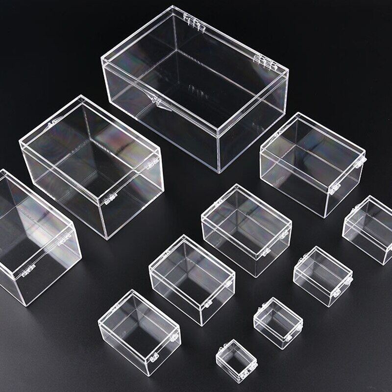 9 Sizes Transparent Small Square Clear Plastic Storage Boxes For Mini Jewelry/beads/crafts Case Container Display Packaging Box